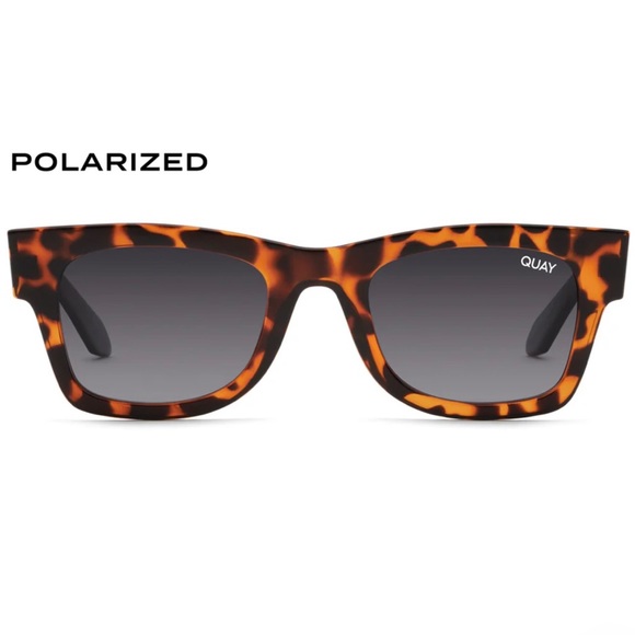 QUAY Makin Moves Sunglasses Polarized Tortoise Frame Smoke Lenses Unisex - Picture 1 of 12